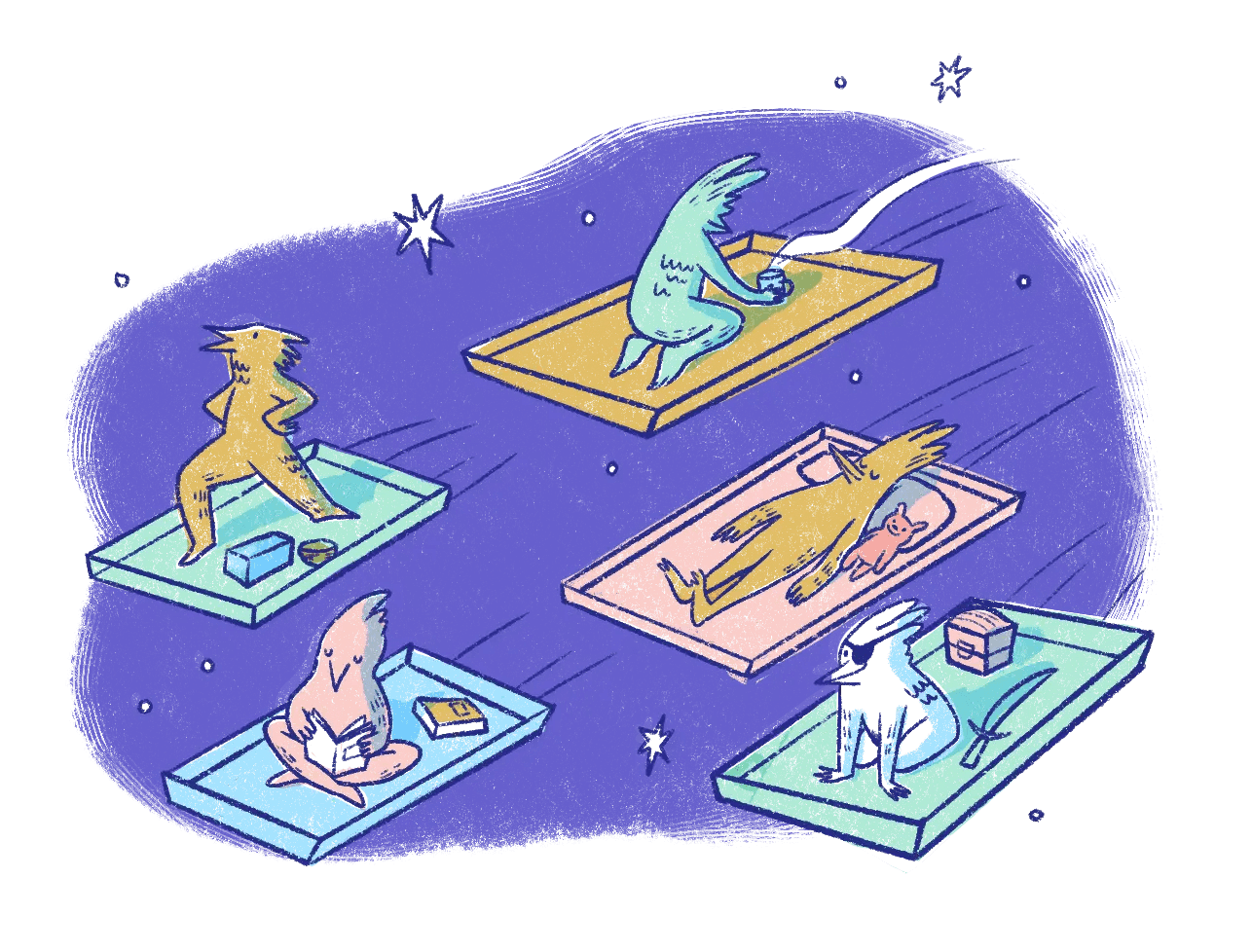 AI-powered roadmap cards illustration